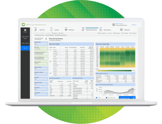 Teesnap Multi Course Operations Screen