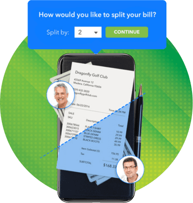 Teesnap Split Bill Screen