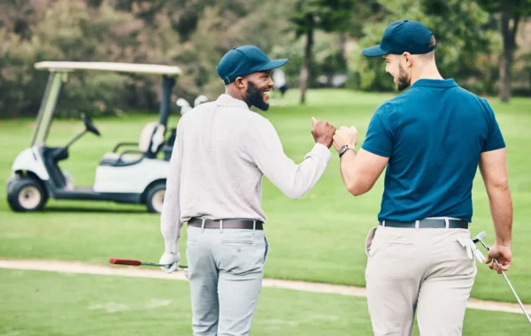 Golf Fist Bump Stock Photo