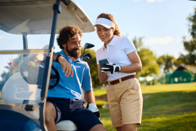 Happy Golfers Stock Photo Scaled